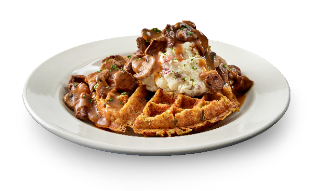 Beef Tips Waffle